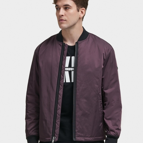 NWOT DKNY Nylon Purple Bomber - Picture 2 of 9